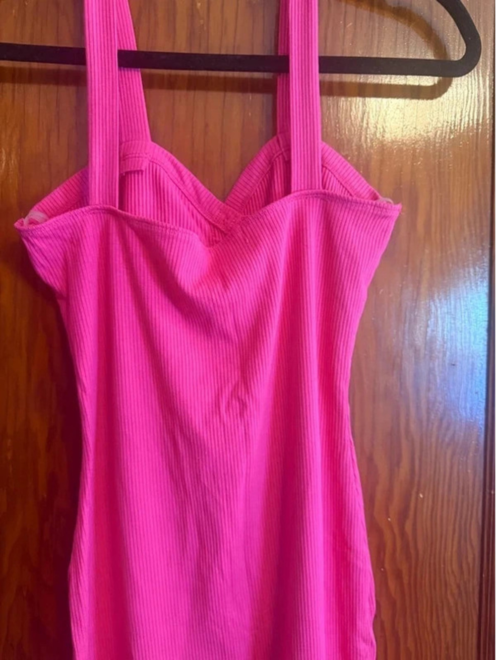 Hot Pink Ribbed Bodycon Dress - Medium - Picture 7 of 15